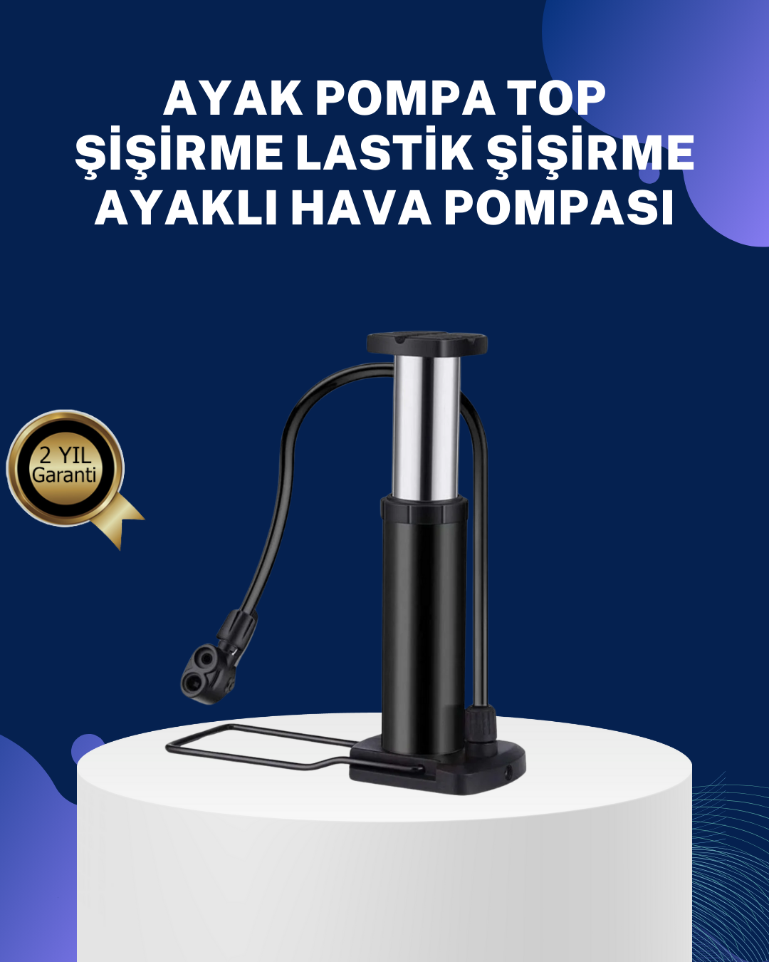 Ayakla Kullanılan Hava Pompası Araç ve Bisiklet İçin Uygun - Lisinya