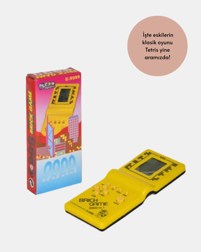 Taşınabilir Tetris Oyunu El Konsolu – Dayanıklı Plastik, Pil ile Çalışan Retro Oyun Aleti - Lisinya