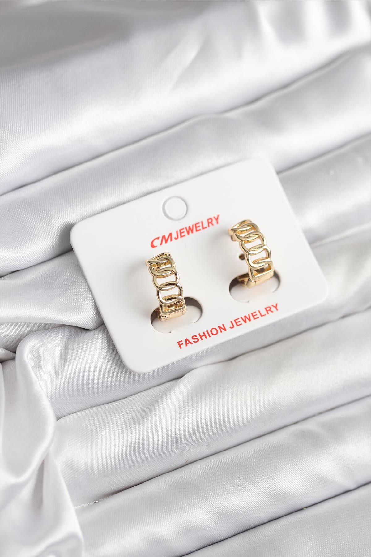 14K Gold Renk Kaplama Samanyolu Model CM Kadın Küpe - Lisinya
