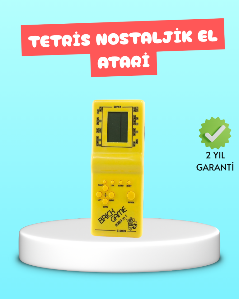 Taşınabilir El Aterisi Gameboy – Klasik Tetris Oyunu, Pil ile Çalışan Mini El Konsolu - Lisinya