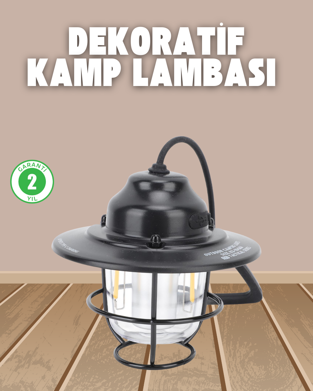 Dekoratif ve Fonksiyonel Taşınabilir Kamp Gece Lambası - Lisinya
