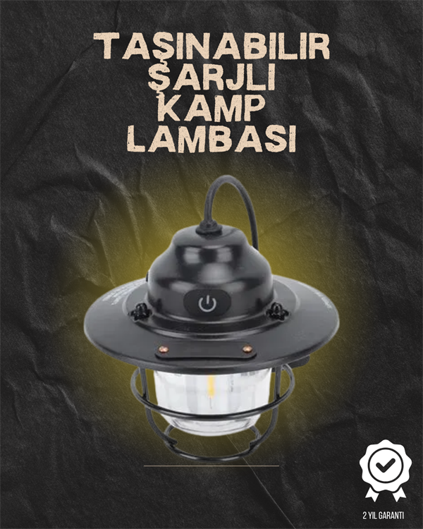 YamanHobi Şarjlı Vintage LED Kamp Feneri 4400 mAh