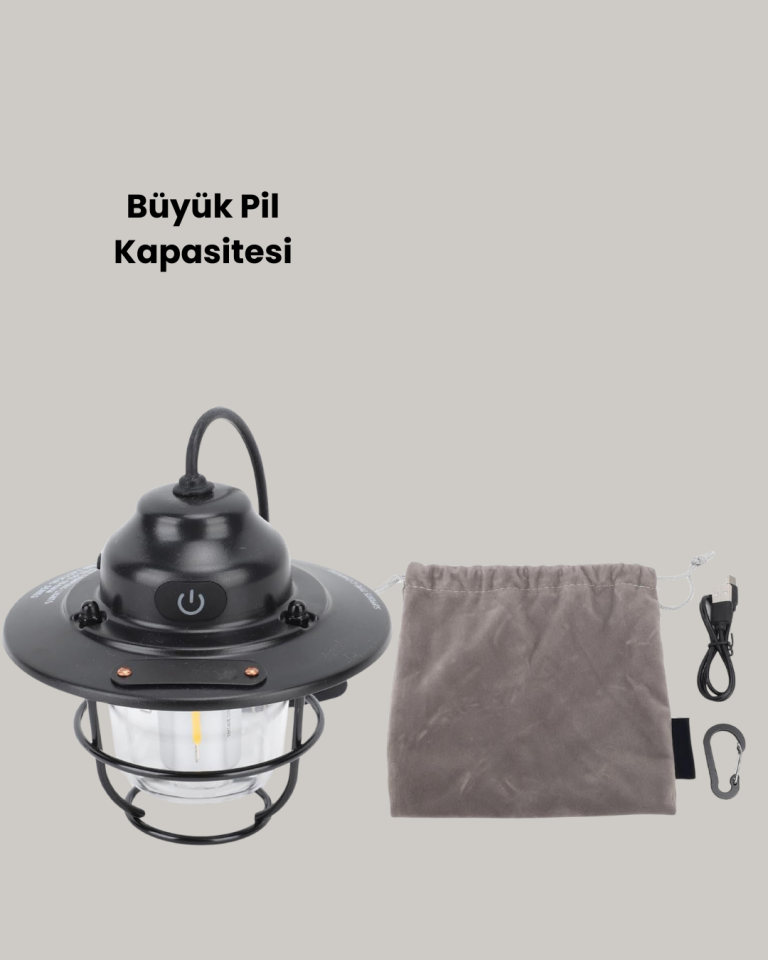 Hafif ve Taşınabilir Retro Tasarım Kamp Lambası - Lisinya