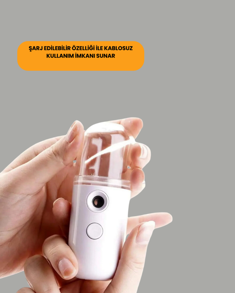 Kablosuz Şarjlı Mini Buhar Nemlendirici – Cilt ve Ortam İçin Taşınabilir Akıllı Cihaz - Lisinya
