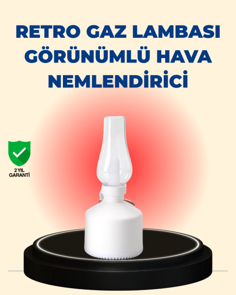 Kablosuz Retro Buhar Makinesi Gaz Lambası Tasarım Ledli Difüzör - Lisinya
