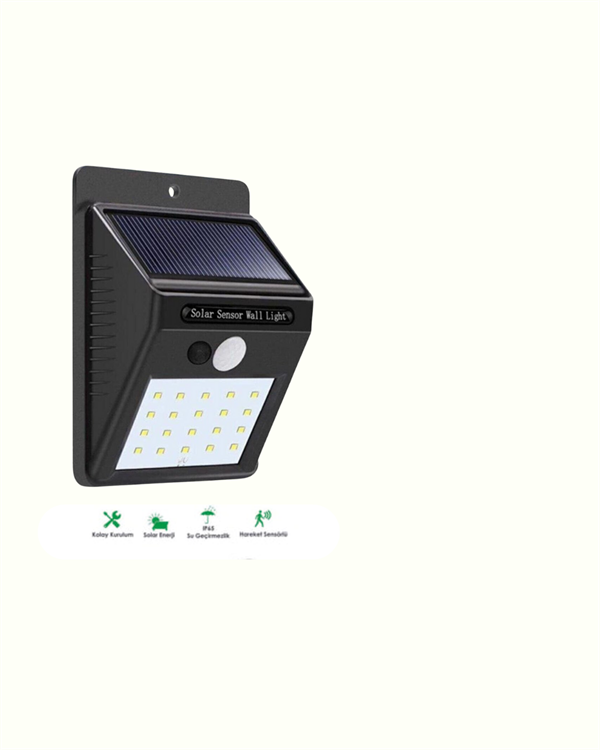 Su Geçirmez 20 LED Solar Aydınlatma | Dış Mekan için PIR Hareket Sensörü ile Akıllı Işık - Lisinya