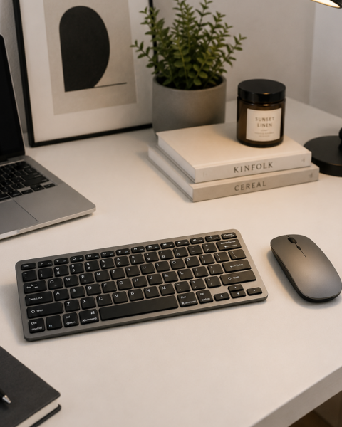 Sessiz Kullanım Sunan Bluetooth Klavye Mouse Seti Çoklu Cihaz Uyumlu - Lisinya