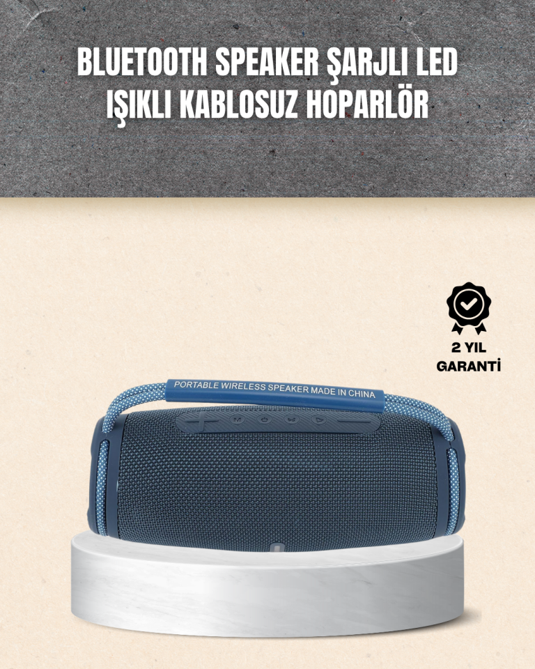 Hafif ve Dayanıklı Renkli Işıklı Taşınabilir Müzik Hoparlörü - Lisinya
