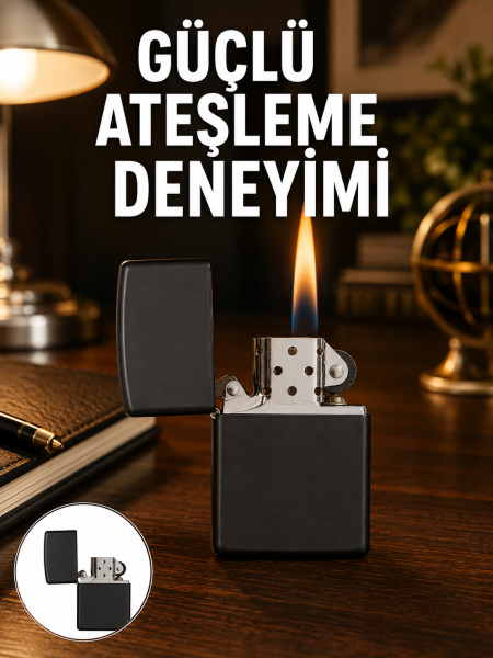Çakmak Parlak Siyah Doldurulabilir Hedyelik Eşya Yeni Nesil - Lisinya