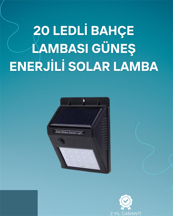YamanHobi 20 LED Güneş Enerjili Sensörlü Duvar Lambası