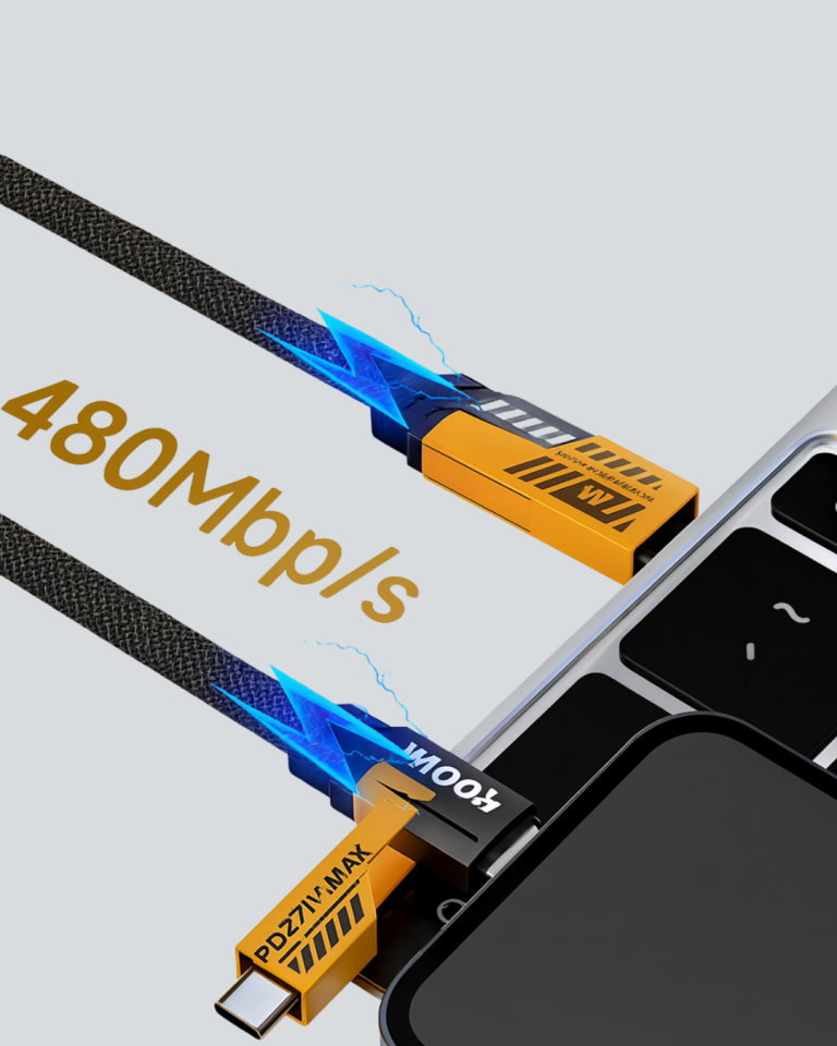 Örgülü Tasarım 4’ü 1 Arada USB-C Lightning Hızlı Şarj Kablosu - Lisinya