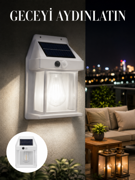 1800 mAh Pilli Solar Duvar Aydınlatma Yeni Nesil - Lisinya