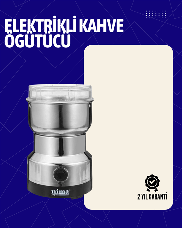 Elektrikli Sessiz Kahve Öğütücü | Çok Fonksiyonlu, 200W, AB Fişli, Kolay Temizlenir - Lisinya