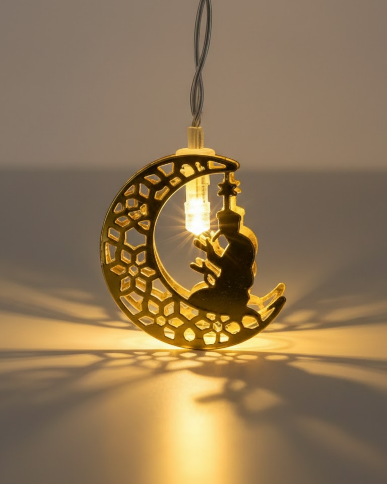 Ramazan Ay Işığı Secde Eden Adam Silüetli LED Peri Işığı - Lisinya
