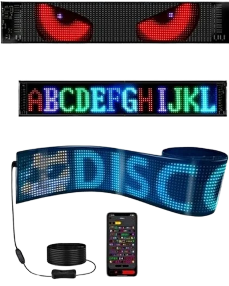 16x96 RGB LED Matrix Panel 60 cm Esnek Yapı Uygulama Kontrollü Kayan Yazı Ekranı - Lisinya