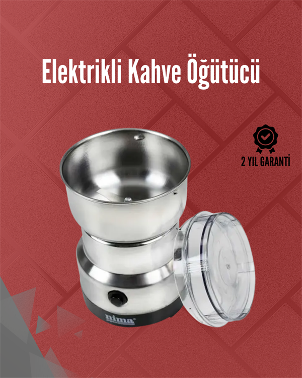 Paslanmaz Çelik Elektrikli Kahve Değirmeni | Sessiz, Hızlı, Çok Amaçlı Öğütücü (200W) - Lisinya