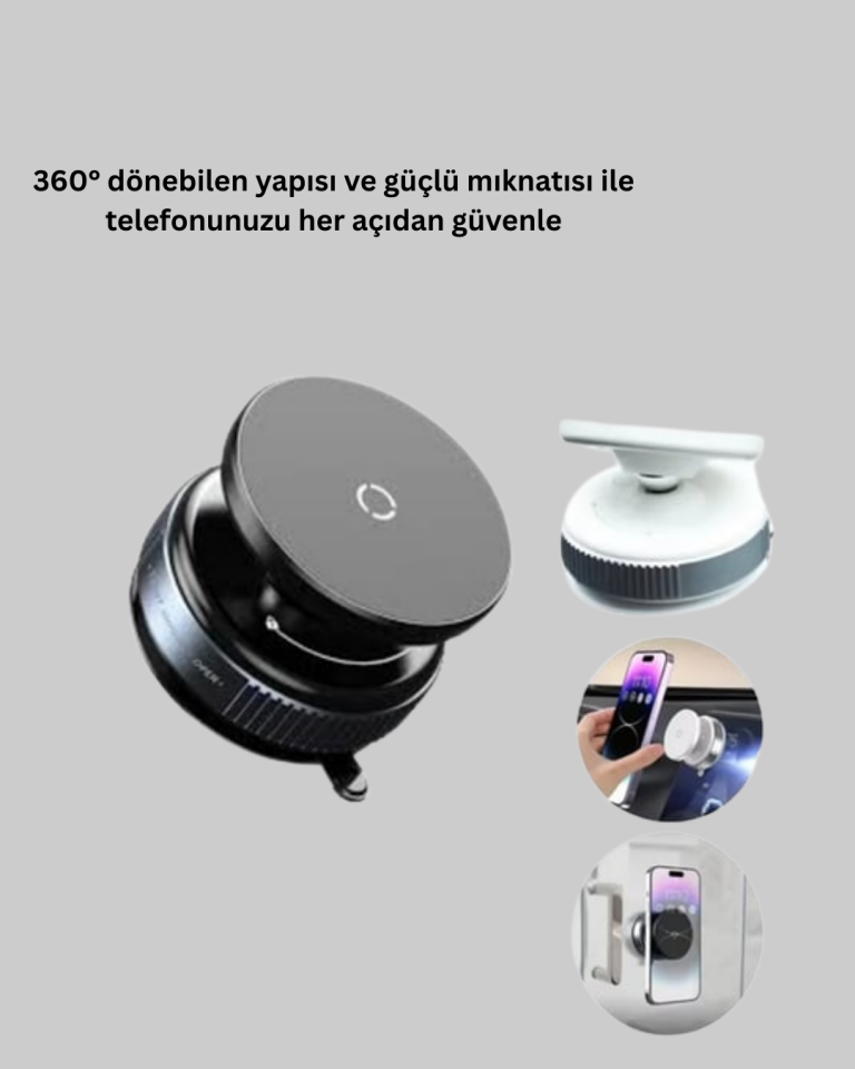 Araç İçi Telefon Tutucu Güçlü Manyetik Vakumlu Model - Lisinya