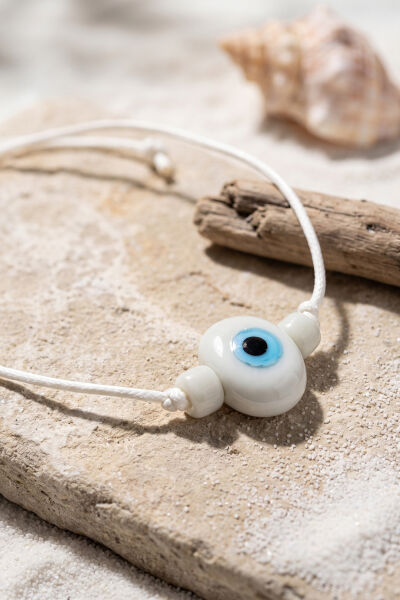 Handmade Bohem Beyaz Nazar Kolye - Lisinya