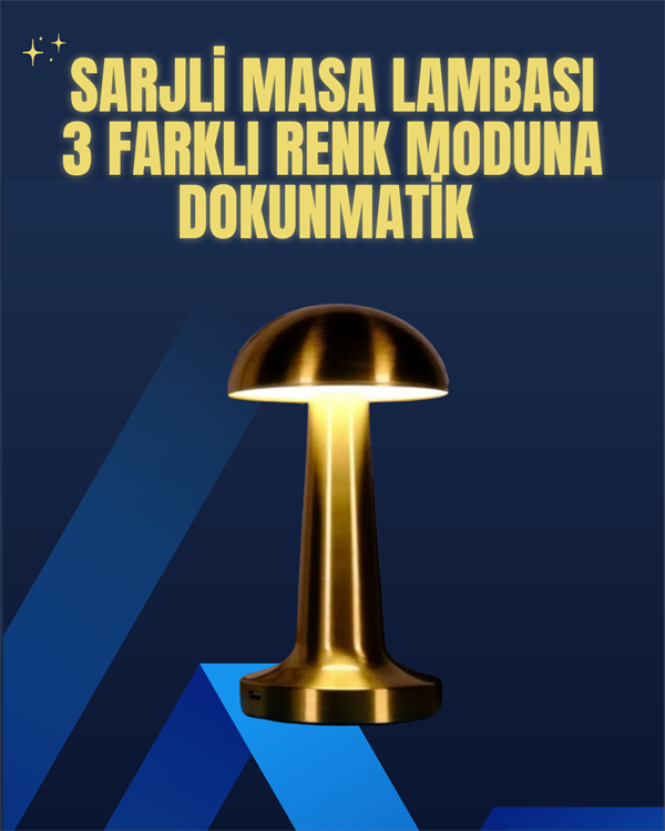 Modern Tasarım Şarjlı Masa Lambası – 1800 mAh Batarya - Lisinya