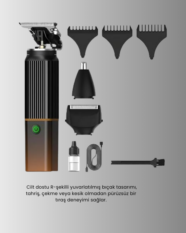 Erkekler İçin 3 in 1 Şarjlı Bakım Seti – 7300 RPM Güçlü Motor ve Sessiz Çalışma - Lisinya
