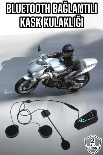 Kask Kulaklığı Motosiklet Intercom Interkom Dinleme Konuşma Özellikli Su Geçirmez - Lisinya
