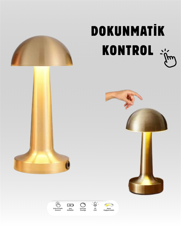 Şarjlı Dimmerli LED Masa Lambası – 4-8 Saat Aydınlatma - Lisinya