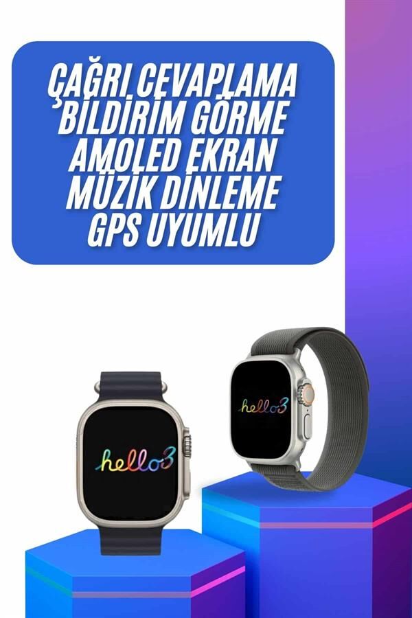 Yeni Nesil 3 Kordonlu Kol Saati 49 MM Amoled Ekran Akıllı Saat - Lisinya