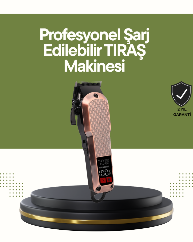 Şarjlı Saç Kesme Makinesi – 4 Kademeli Ayar, LCD Ekran ve Hızlı Şarj Desteği - Lisinya