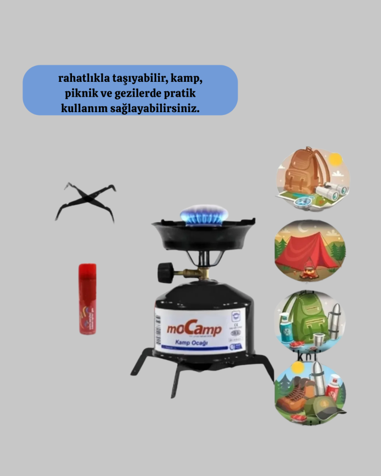 Piknik ve Doğa Yürüyüşü İçin Taşınabilir Kamp Ocağı - Lisinya