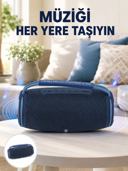 IPX5 Su Geçirmez Taşınabilir Bluetooth Hoparlör Renkli Işıklı Yeni Nesil - Lisinya