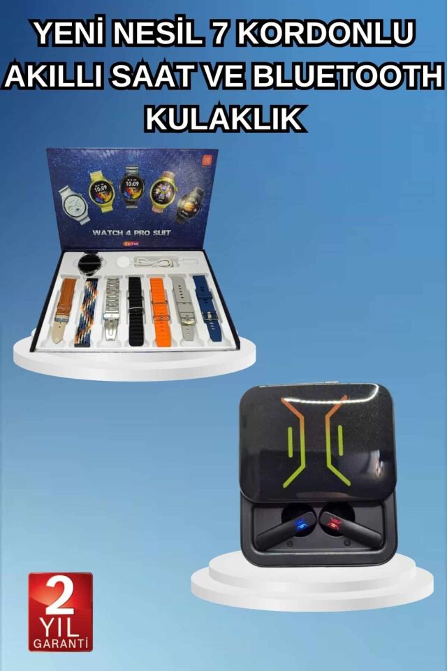 2025 Model Kablosuz Kulaklık ve Yeni Nesil Akıllı Saat Metal Kayış Plastik Kayış - Lisinya