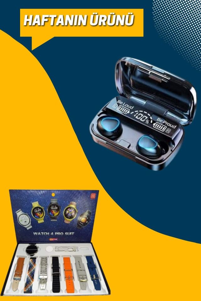 Yeni Nesil 7 Kordonlu Akıllı Saat ve Kablosuz Bluetooth Kulaklık ANC