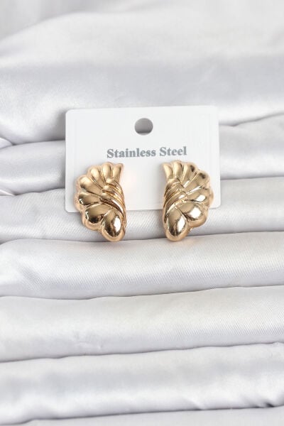 316L Çelik Gold Renk Vintage Model Kadın Küpe - Lisinya