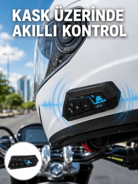 Bluetooth Kask Kulaklığı Intercom 5.0 Bluetooth Android ve İOS Uyumlu Yeni Nesil - Lisinya
