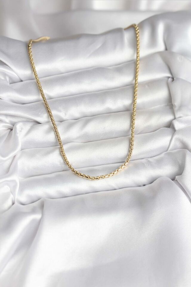 14K Gold Renk Kaplama Zincir Model CM Kadın Kolye - Lisinya