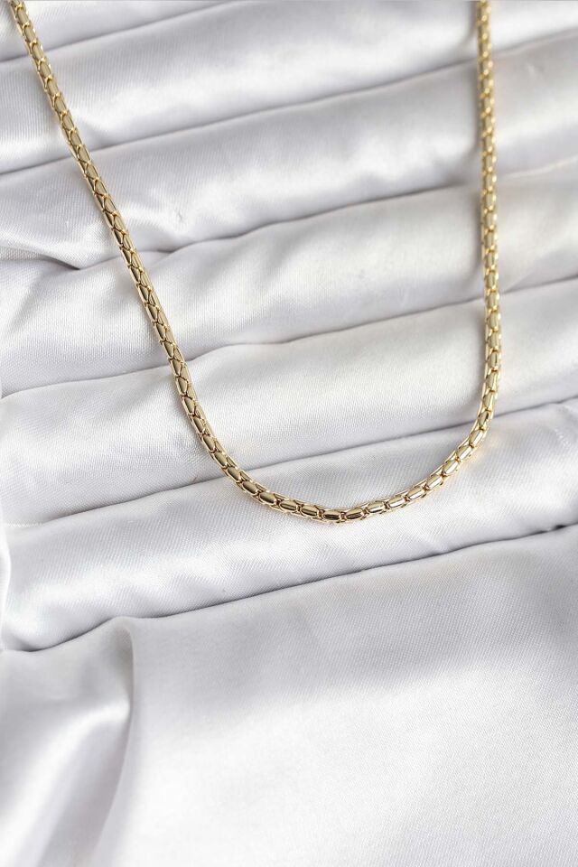 14K Gold Renk Kaplama Zincir Model CM Kadın Kolye - Lisinya
