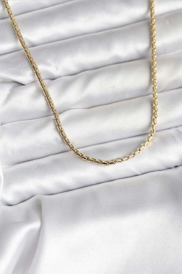 14K Gold Renk Kaplama Zincir Model CM Kadın Kolye - Lisinya