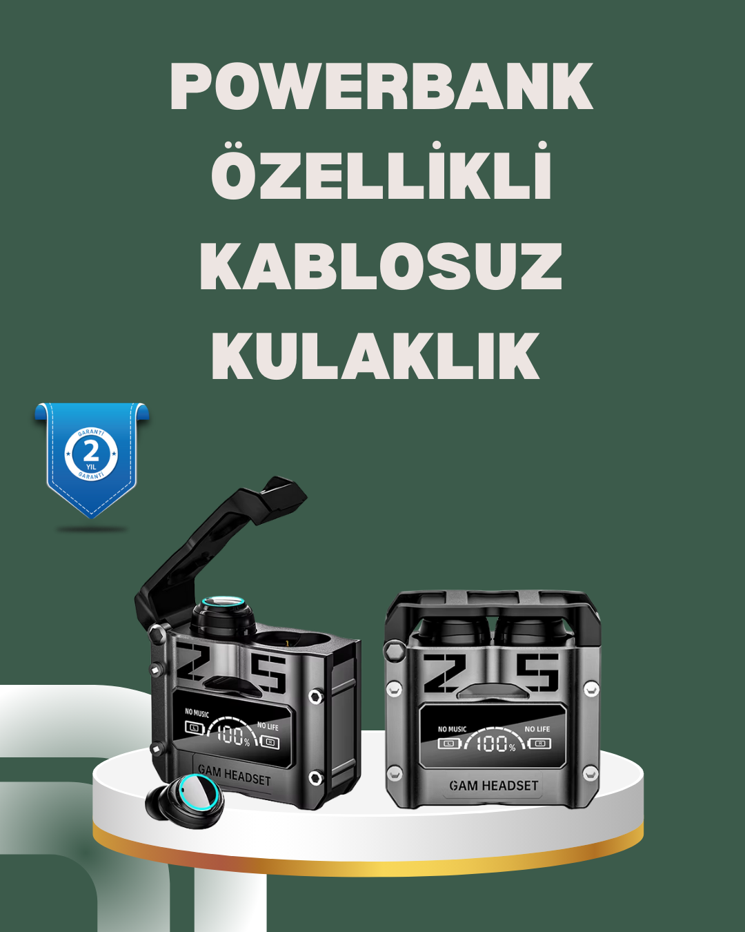 Yüksek Ses Kaliteli Kablosuz Bluetooth Kulaklık Suya Dayanıklı - Lisinya