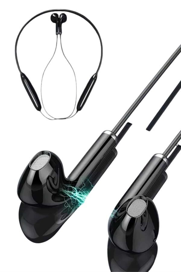 Kablolu Kulak İçi Bluetooth Kulaklık 60 Saat ANC Özellikli Boyun Bantlı