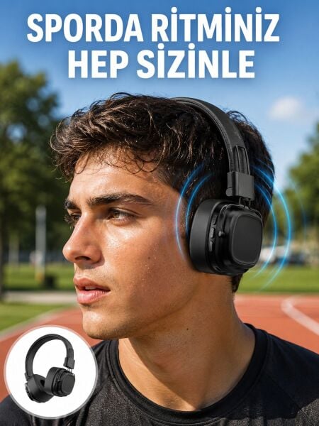 Katlanabilir Tasarımlı Taşınabilir Kablosuz Müzik Kulaklığı Yeni Nesil - Lisinya