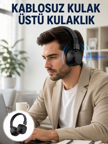 Uzun Süreli Rahat Kullanım İçin Kablosuz Bluetooth Kulaklık Yeni Nesil - Lisinya