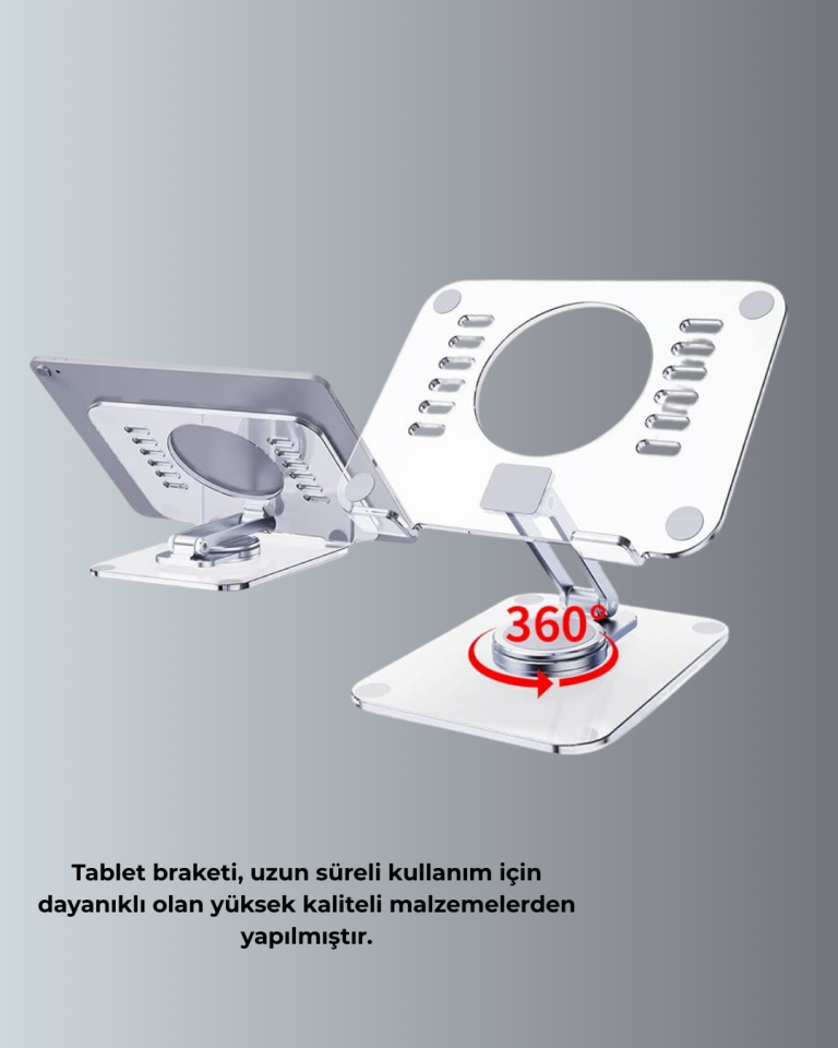 Katlanabilir Tablet Standı Ayarlanabilir Kaymaz Şeffaf Tasarım - Lisinya