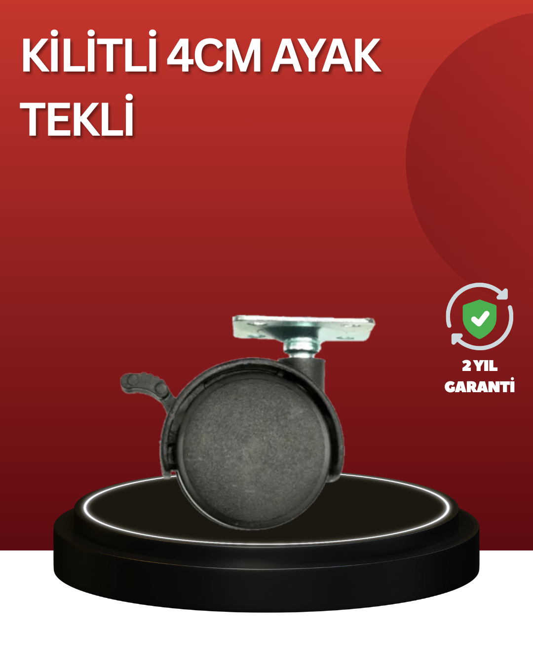 Sessiz Dönen Kilitli Mobilya Tekerleği 4 cm - Lisinya