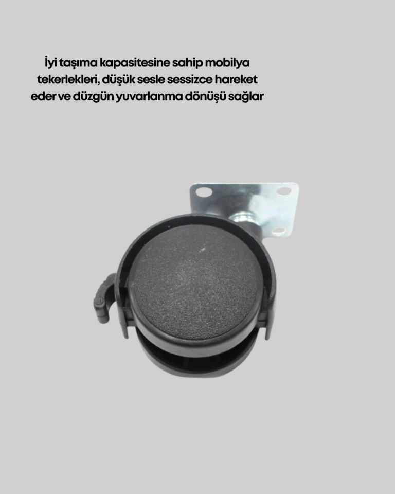 Sessiz Dönen Kilitli Mobilya Tekerleği 4 cm - Lisinya