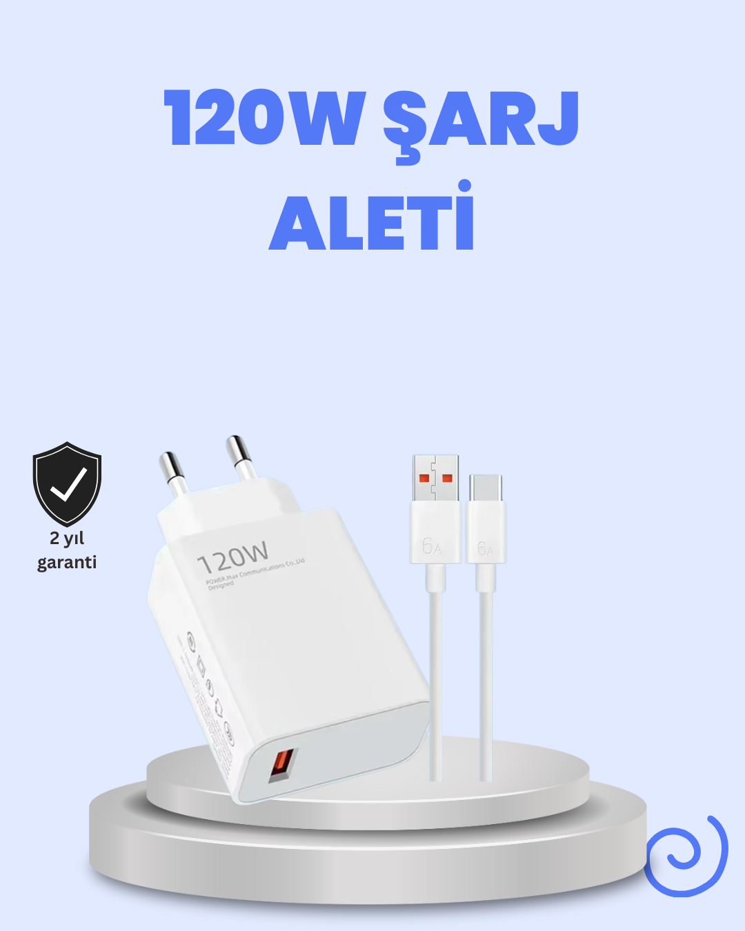 YamanHobi 120W Type-C Hızlı Şarj Adaptörü 6A Kablolu Süper Hızlı Şarj Cihazı