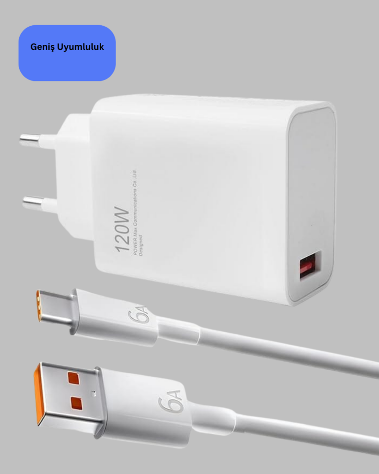 YamanHobi 120W Type-C Hızlı Şarj Adaptörü 6A Kablolu Süper Hızlı Şarj Cihazı