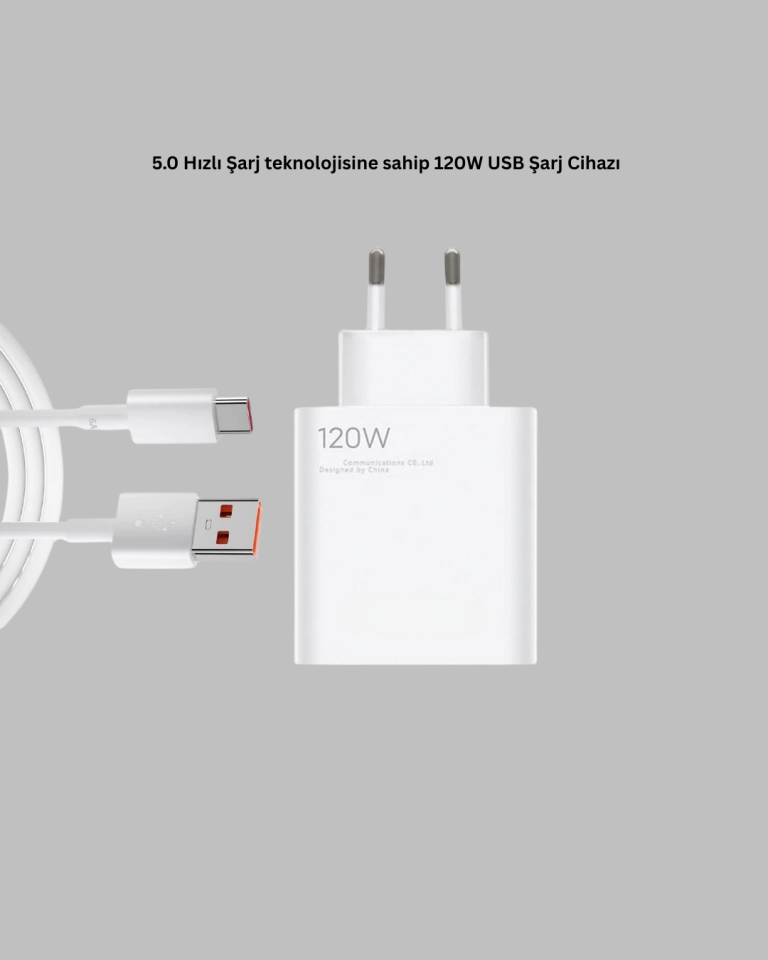 YamanHobi 120W Type-C Hızlı Şarj Adaptörü 6A Kablolu Süper Hızlı Şarj Cihazı