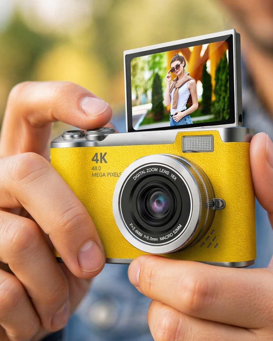 Yüksek Çözünürlüklü 48 MP Kamera 4K Video Çekim Selfie Vlog Fotoğraf Makinesi - Lisinya
