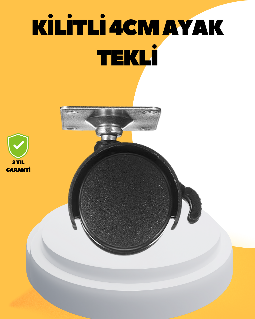 4 cm Kilitli Mobilya Tekerleği Tekli Sessiz ve Dayanıklı - Lisinya