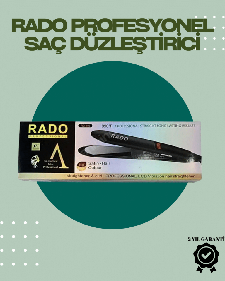 Rado RD-446 – Titanyum Seramik, 2.5 Metre Kablo, Hızlı Isınan Saç Düzleştirici - Lisinya